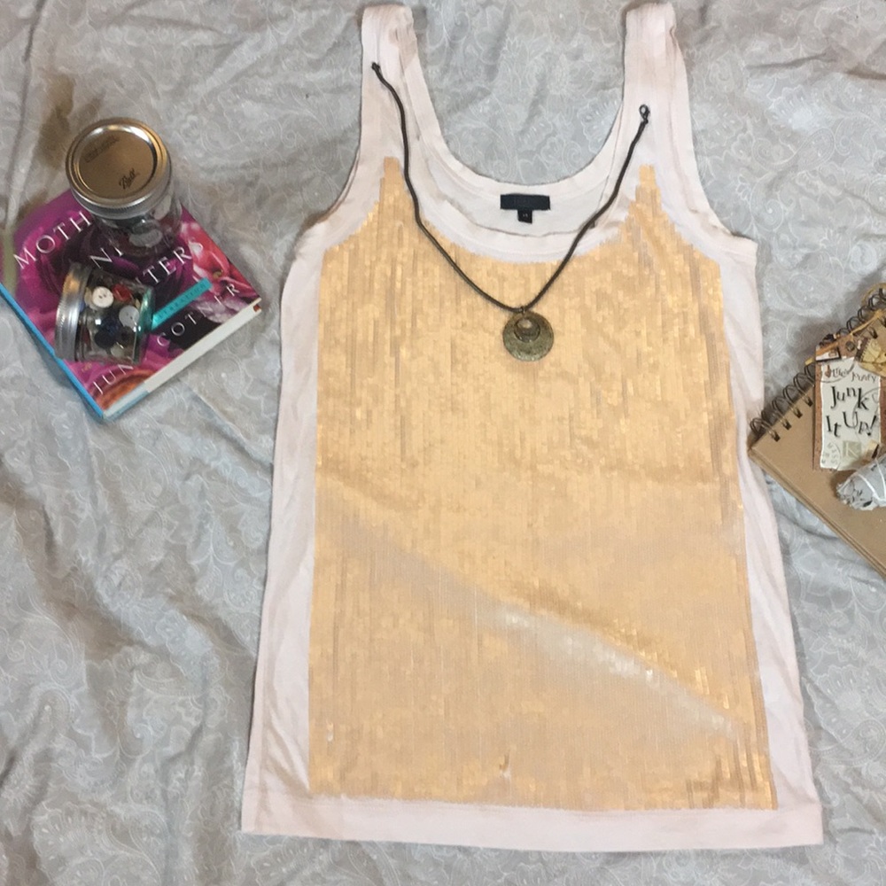 J crew sequined tank top xs